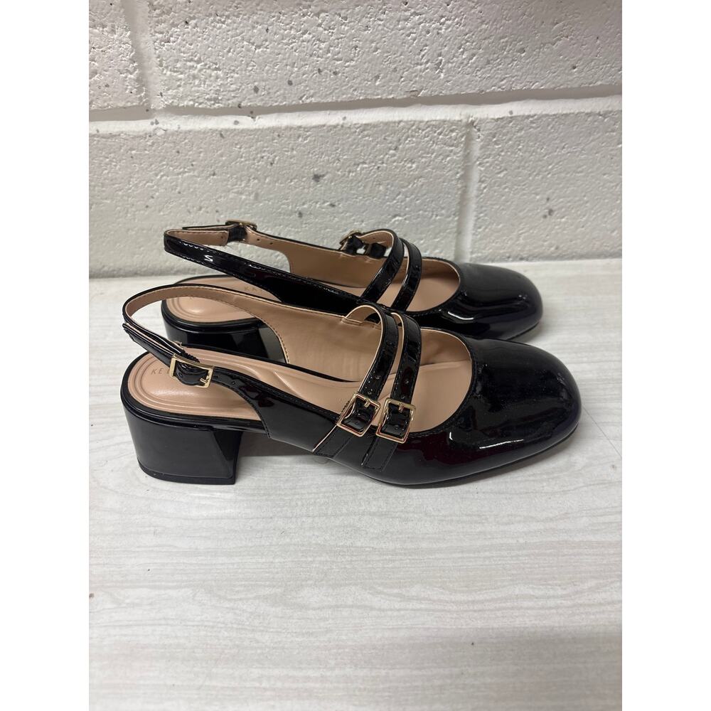 NIB Kelly & Katie Sz 6 Black Faux Patent Leather Pimmie Double Strap Mary Janes - Picture 3 of 5